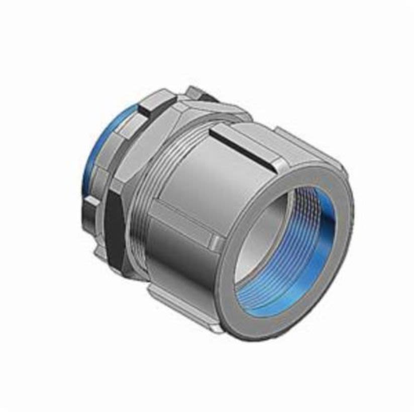 T&B® 8621 Non-Insulated Threadless Conduit Connector, 2 in Trade, For Use With IMC/Rigid Conduit, Malleable Iron, Electro Plated Zinc/Chromate Coated